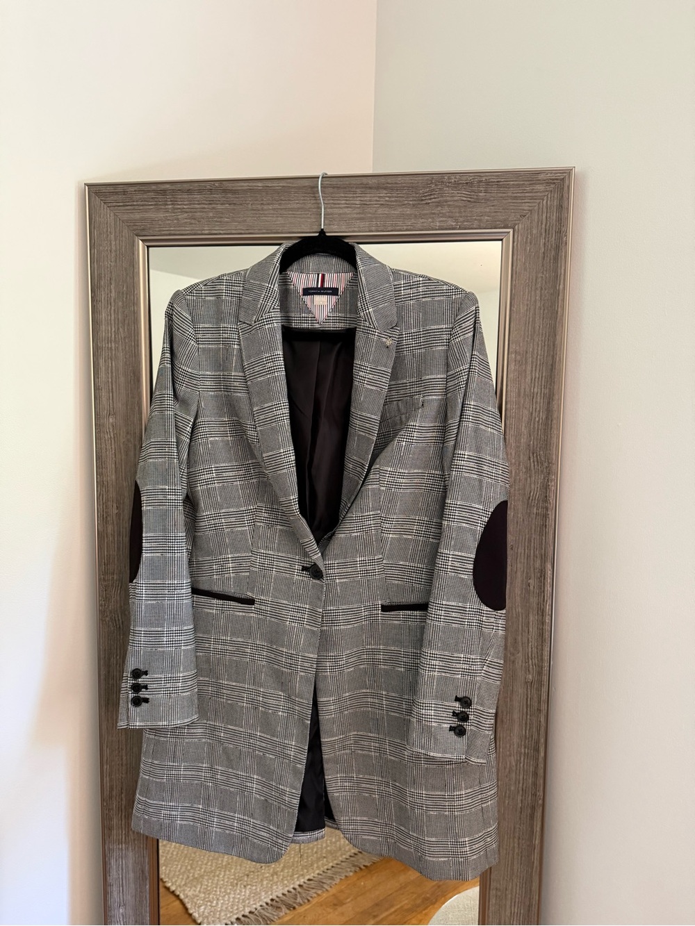 Tommy Hilfiger Plaid Blazer with Elbow Patches